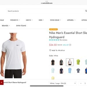 Nike men’s swimsuit dri fit hydro guard tee